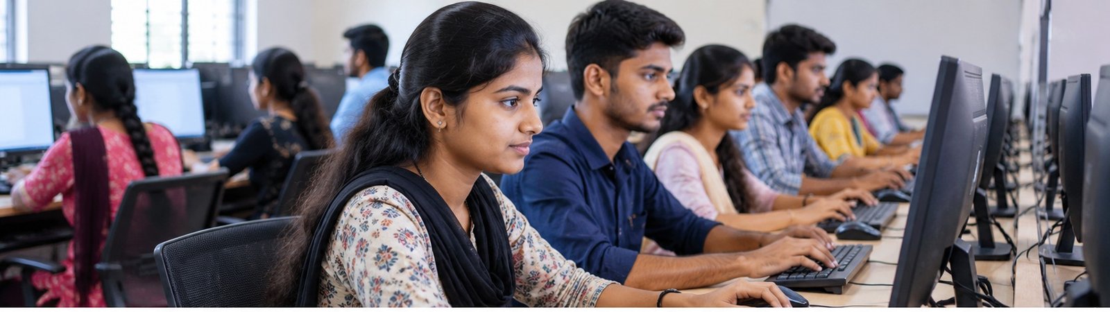 Students learning in computer lab